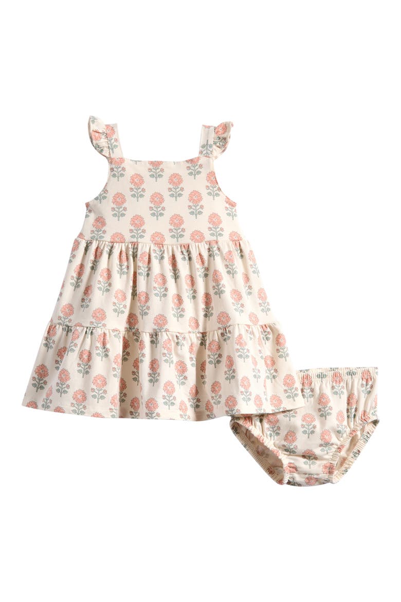 Floral Dress & Bloomers Set, Main, color, PINK GREEN FLORAL