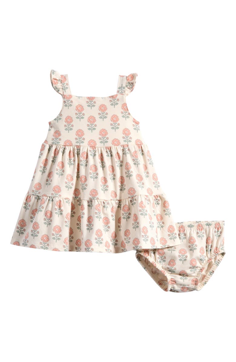 Little Planet Floral Dress & Bloomers Set, Main, color, Pink Green Floral