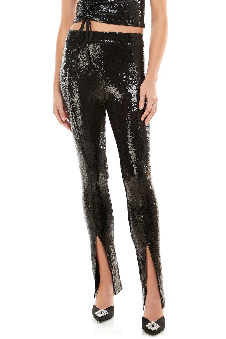 x Emma Rose GNO Sequin Leggings, Main, color, BLACK