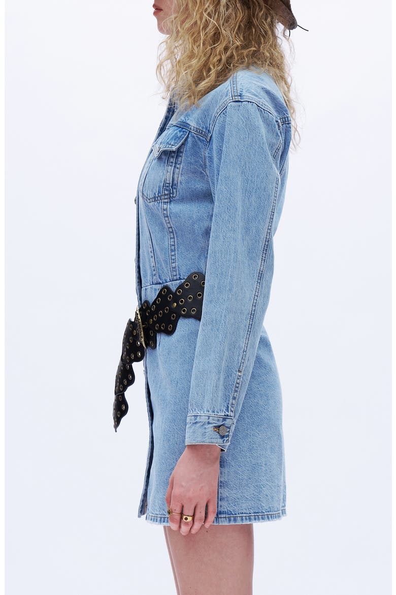 Long Sleeve Denim Minidress, Alternate, color, LIGHT BLUE
