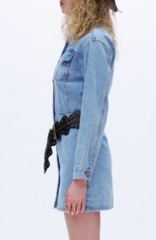 Bayeas Long Sleeve Denim Minidress In Blue