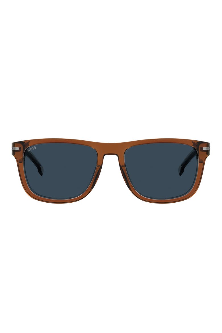 55mm Square Sunglasses, Main, color, BROWN