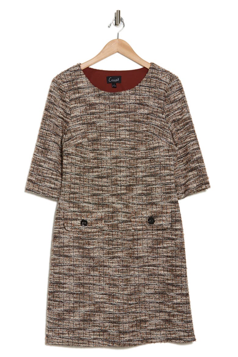 Three Quarter Sleeve Shift Dress, Alternate, color, SPICE