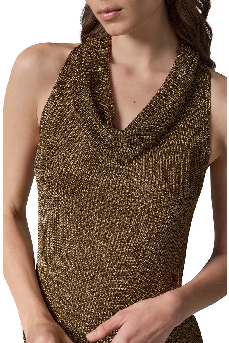Metallic Cowl Neck Sleeveless Top, Alternate, color, OLIVE BRIN
