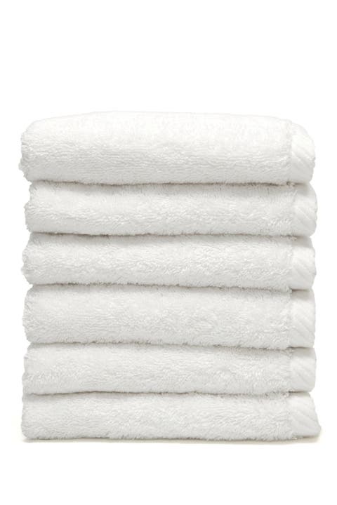 White Soft Twist Washcloths - Set of 6