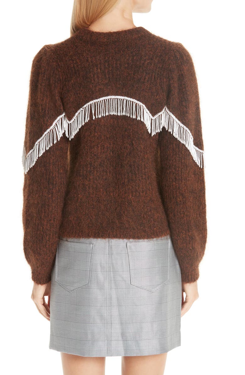 Ganni Mohair Blend Knit Sweater, Alternate, color, 