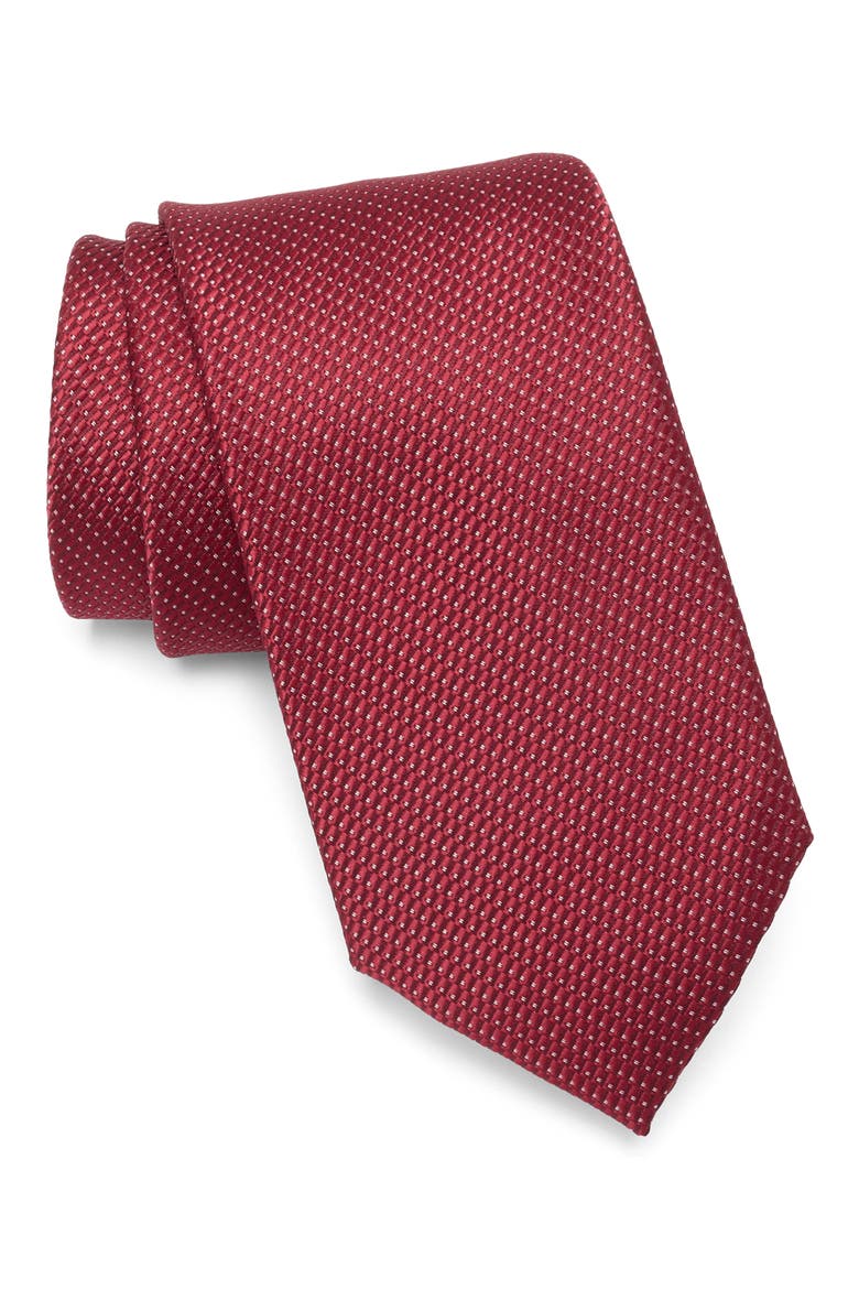 Bethany Solid Tie, Main, color, BURGUNDY