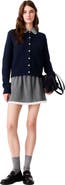 maje Cardigan with poplin collar