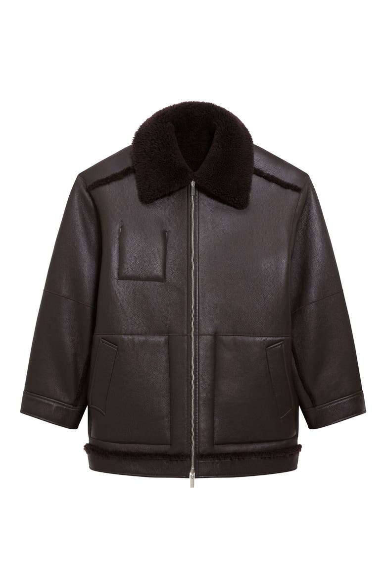 Genuine Shearling Reversible Coat, Alternate, color, CACAO