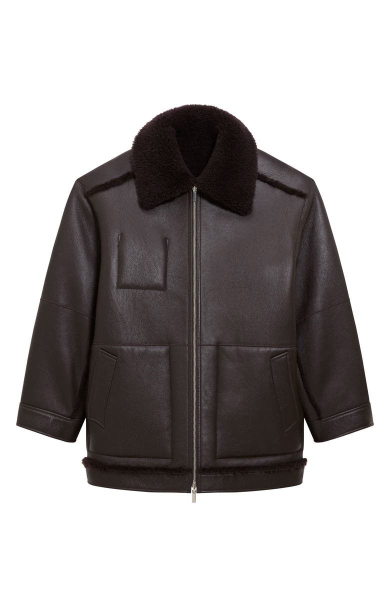 Theory Genuine Shearling Reversible Coat, Alternate, color, Cacao