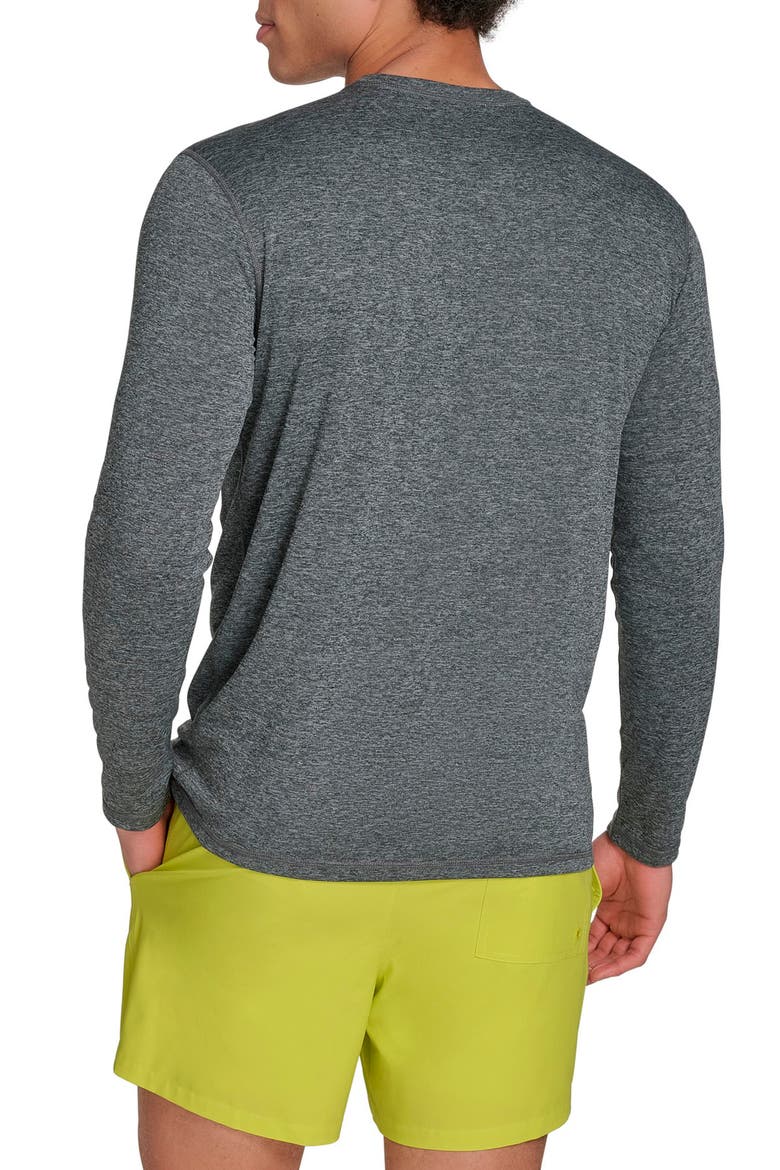 CK Monogram Long Sleeve Rashguard, Alternate, color, GREY HEATHER