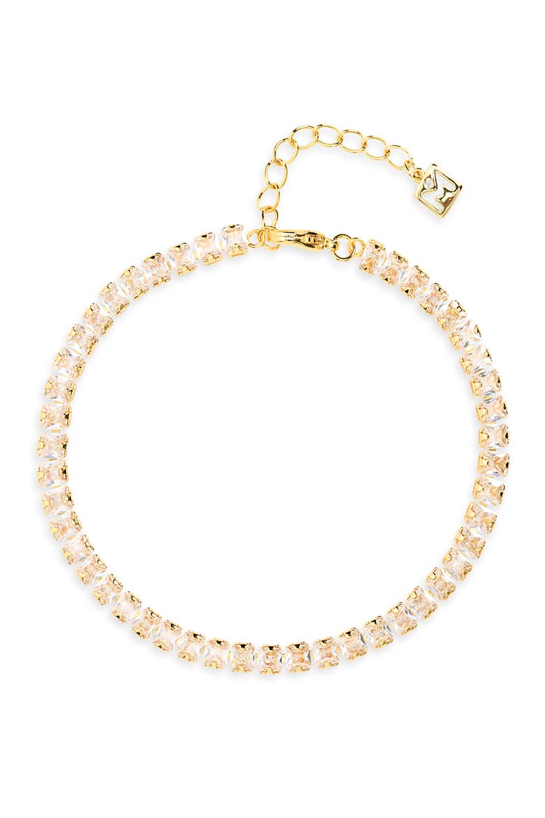 Square Stone Tennis Bracelet, Alternate, color, GOLD