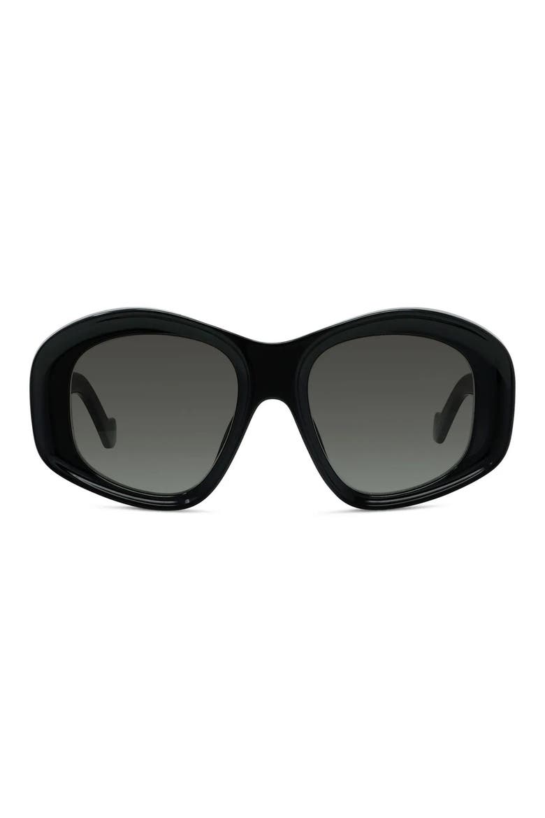 Anagram 51mm Geometric Sunglasses, Main, color, SHINY BLACK / GRADIENT SMOKE