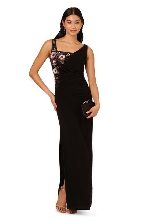 ADRIANNA PAPELL ADRIANNA PAPELL BEADED JERSEY EVENING GOWN