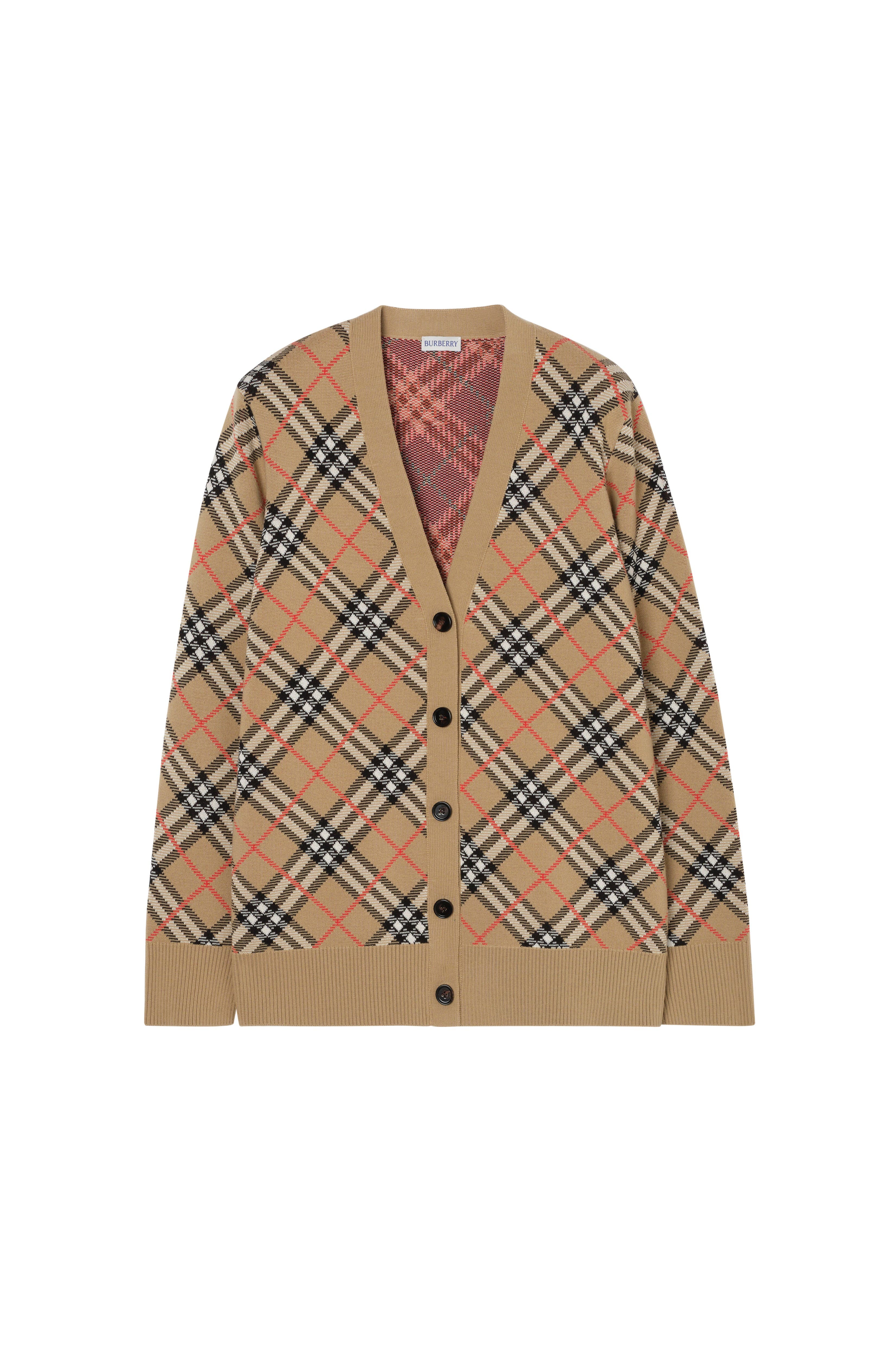 Check Cotton Wool Cardigan - image 2