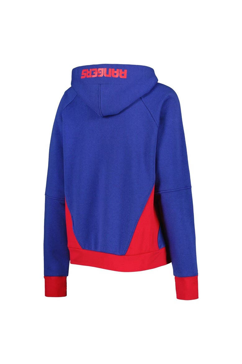 Women's Starter Blue New York Rangers Wishbone Half-Zip Hoodie, Alternate, color, Blue