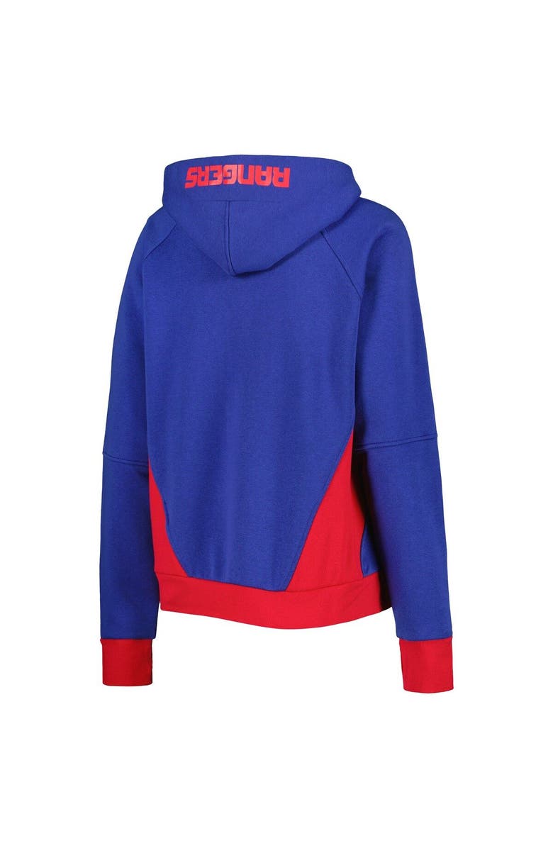 STARTER Women's Starter Blue New York Rangers Wishbone Half-Zip Hoodie, Alternate, color, Blue