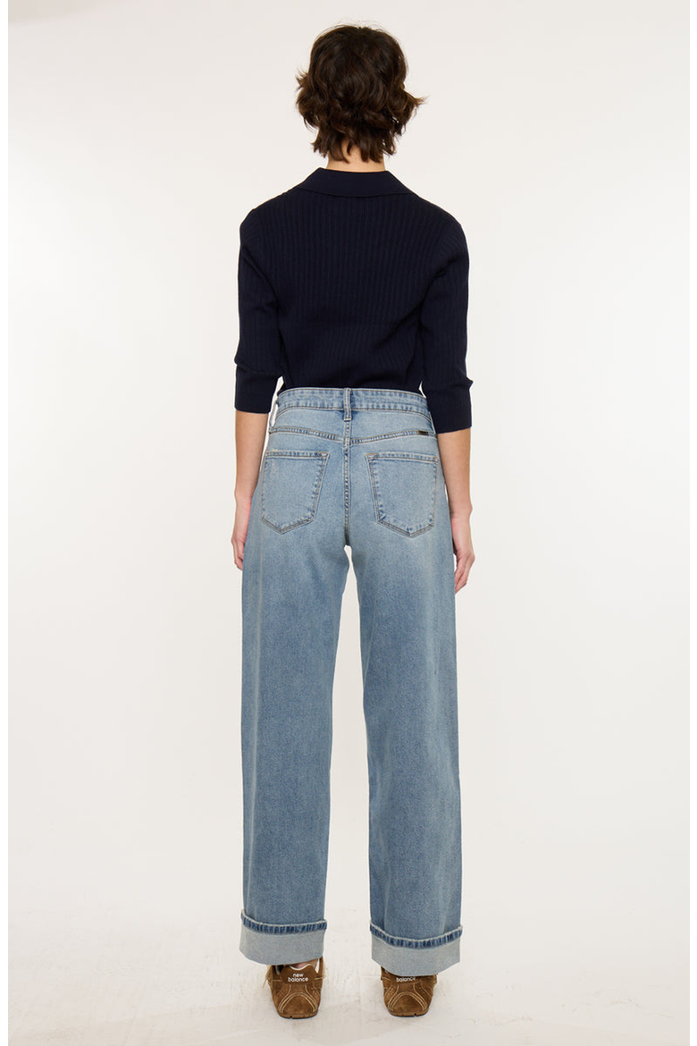 Bellen Essentials High Rise Wide Jeans, Alternate, color, Medium Wash
