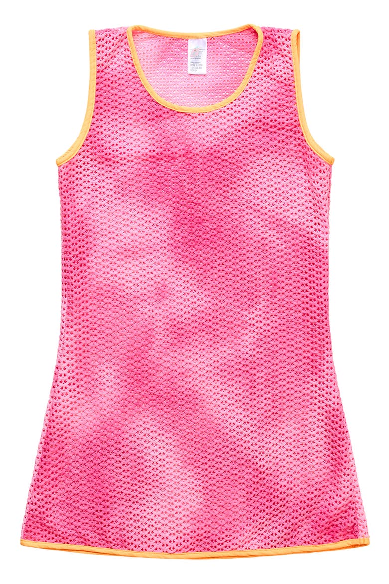 Kids' Tie Dye Knit Lace Cover-Up Dress, Main, color, PINK