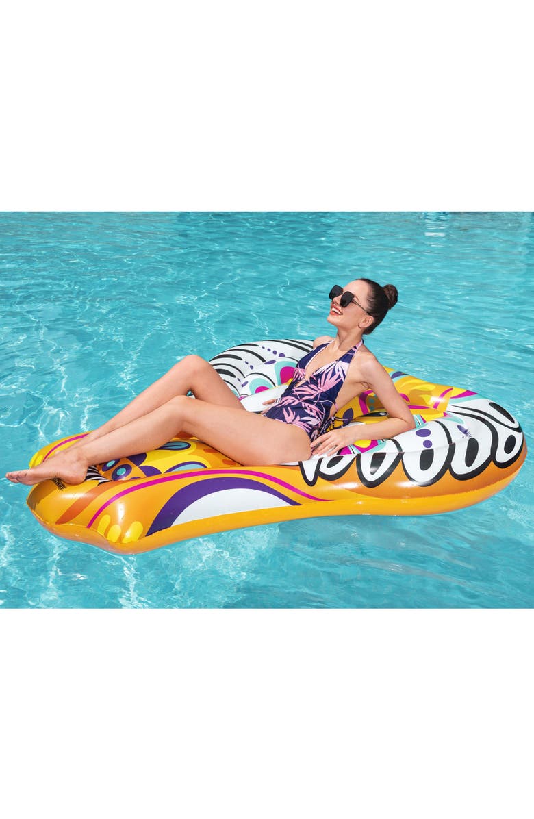 H2OGO! Inflatable Flirty Fiesta Elephant Pool Water Beach Float, Alternate, color, Multicolored