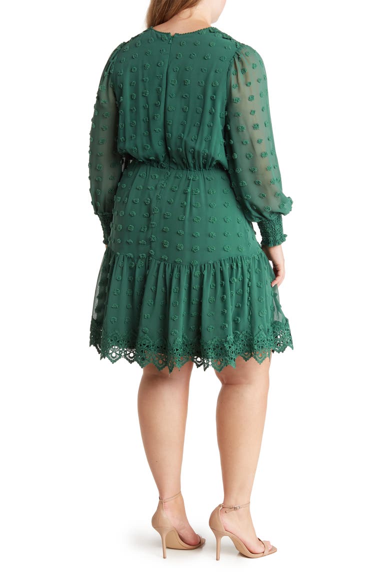 Rina Lace Long Sleeve Dress, Alternate, color, EMERALD