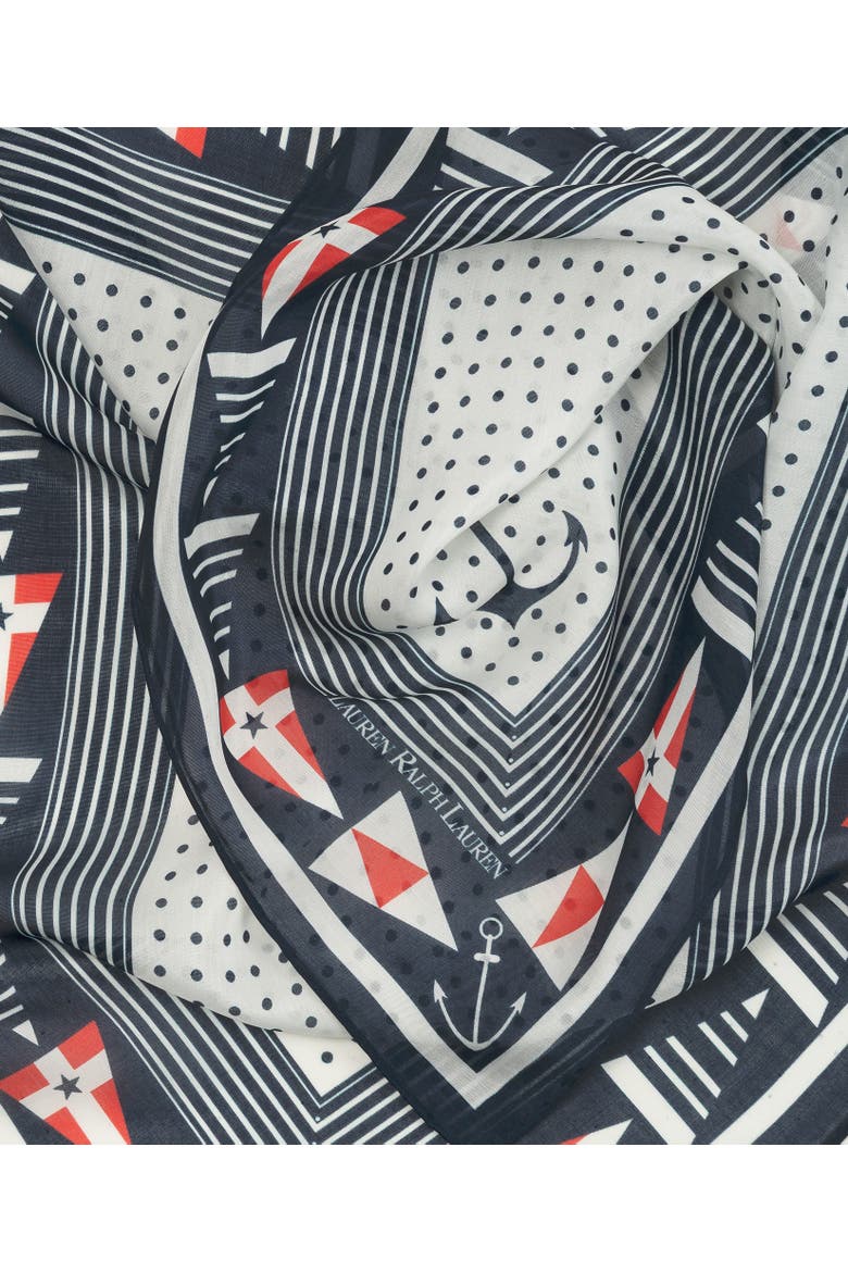 Nautical Small Squares, Alternate, color, White