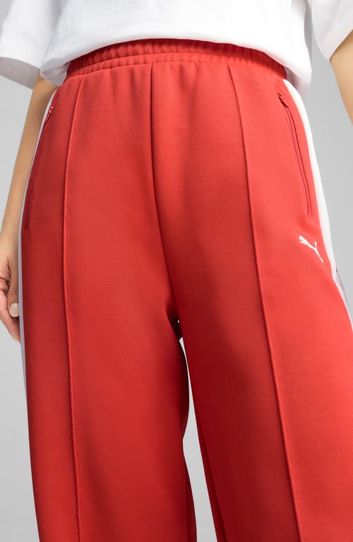 Puma T7 Always On Straight Leg Track Pants In Red Fire