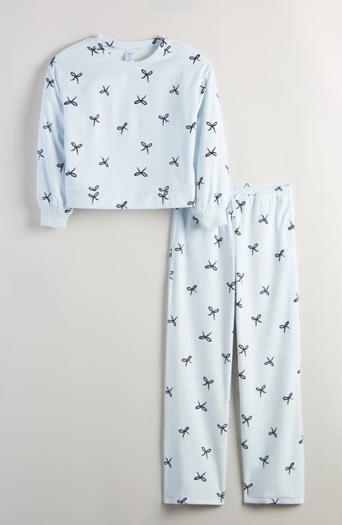 Nordstrom Kids' Sporty Velour Pajamas In Blue