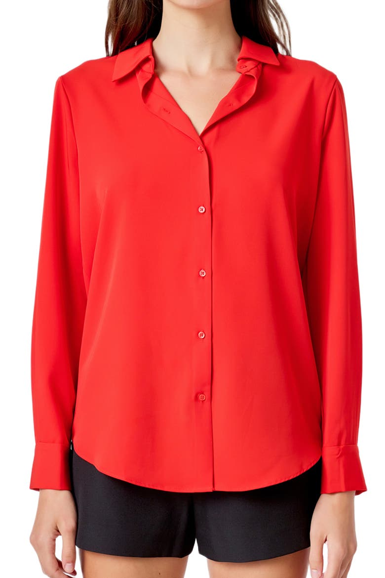 Classic Button-Up Shirt, Alternate, color, RED