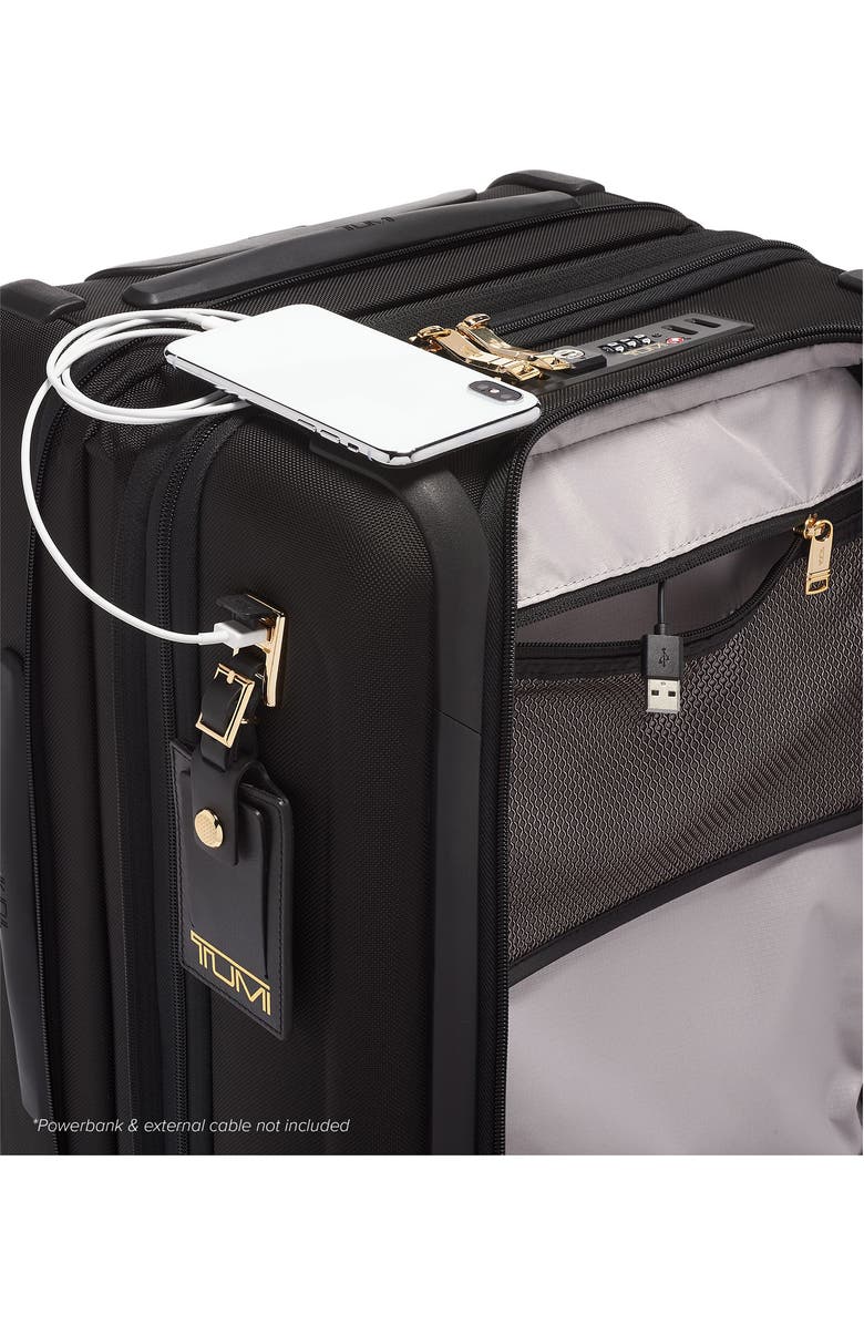 TUMI Alpha 3 Collection 22-Inch International Expandable Wheeled Carry-On Bag, Alternate, color, Black/ Gold