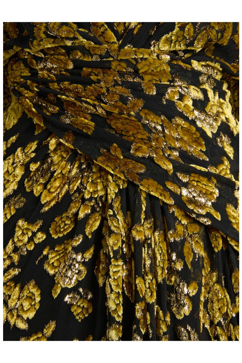 Long Velvet Jacquard Dress, Alternate, color, multicolor