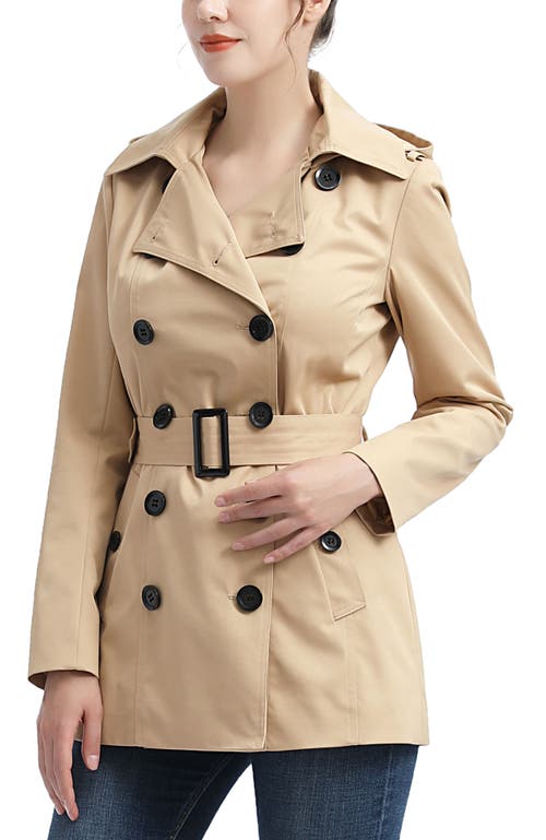 Kimi & Kai Noa Short Trench Coat In Brown