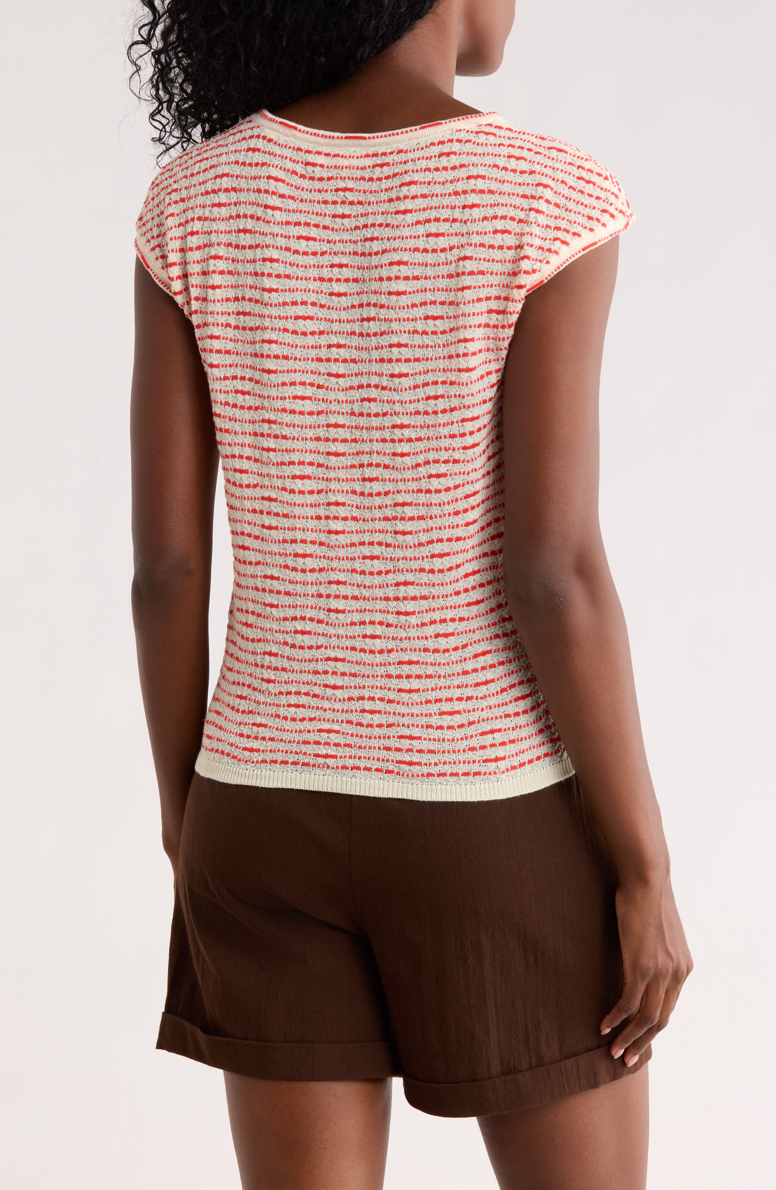 Cap Sleeve Crop Sweater - image 4