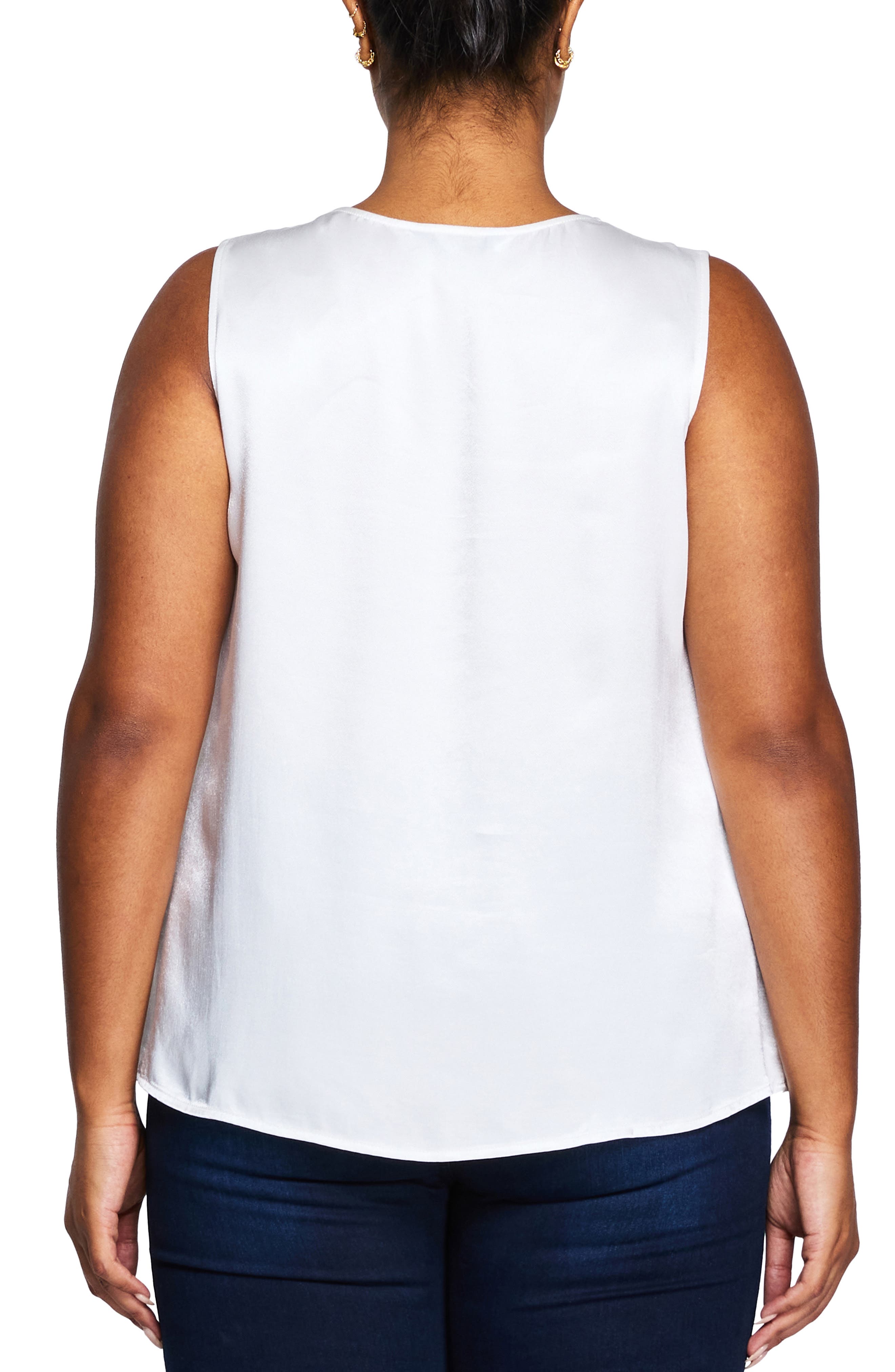 Alessandra Lace Trim Satin Tank Top - image 2