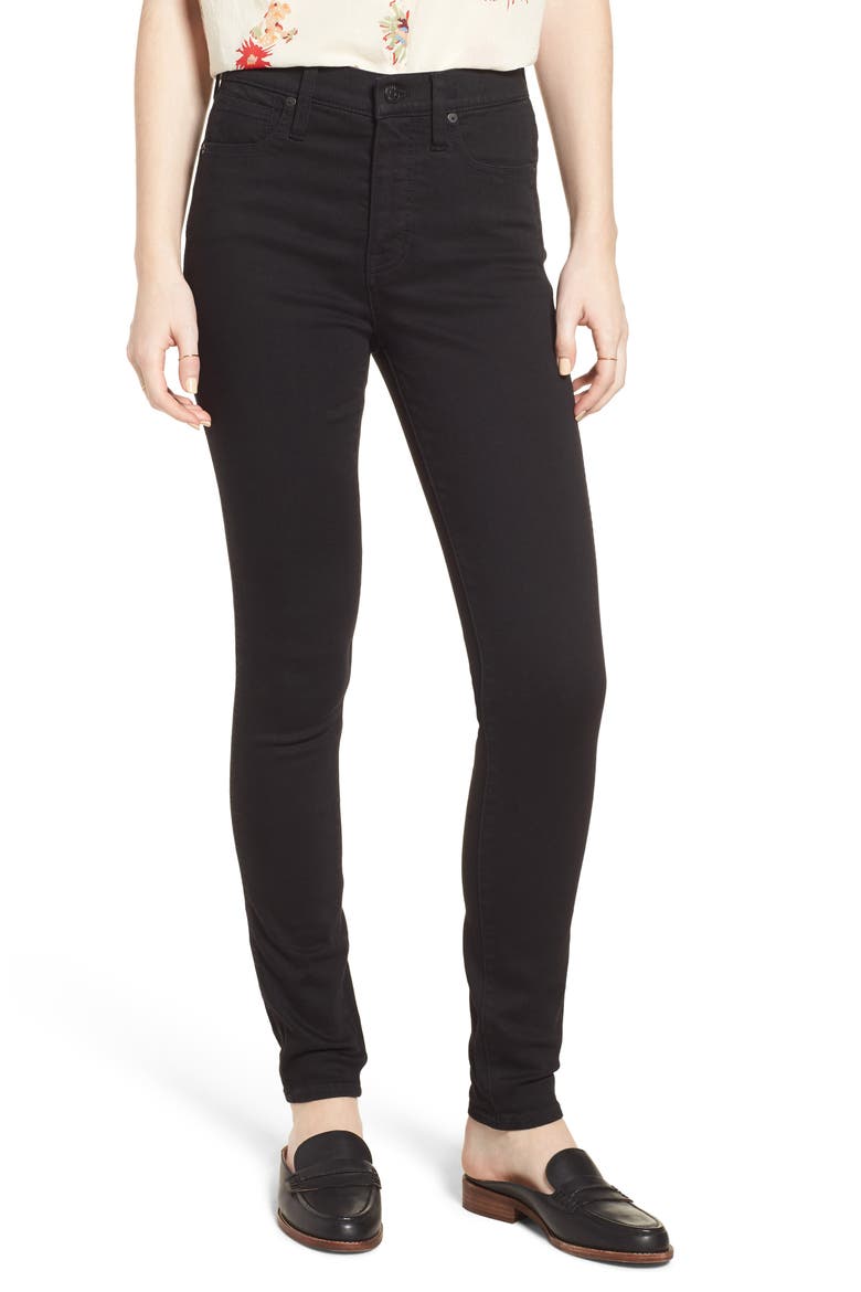 10-Inch High Waist Skinny Jeans, Main, color, BLACK FROST