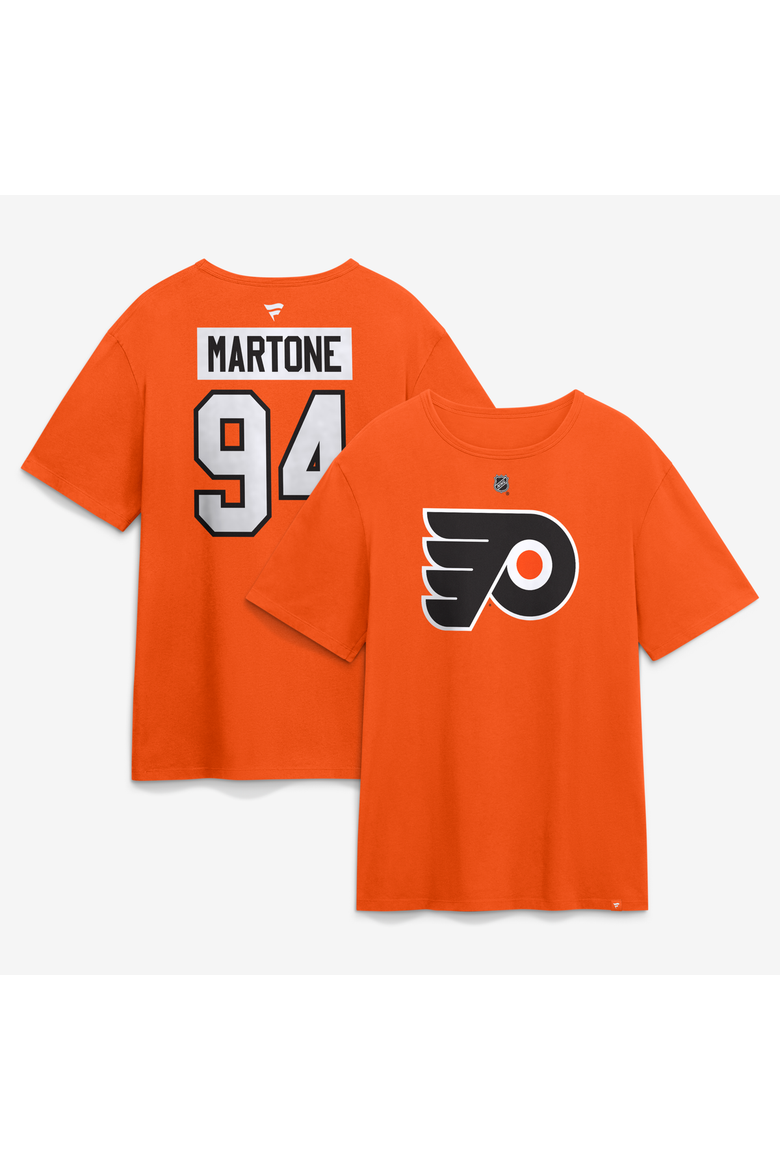 Men's Fanatics Porter Martone Orange Philadelphia Flyers Authentic Stack Name & Number T-Shirt, Main, color, Orange