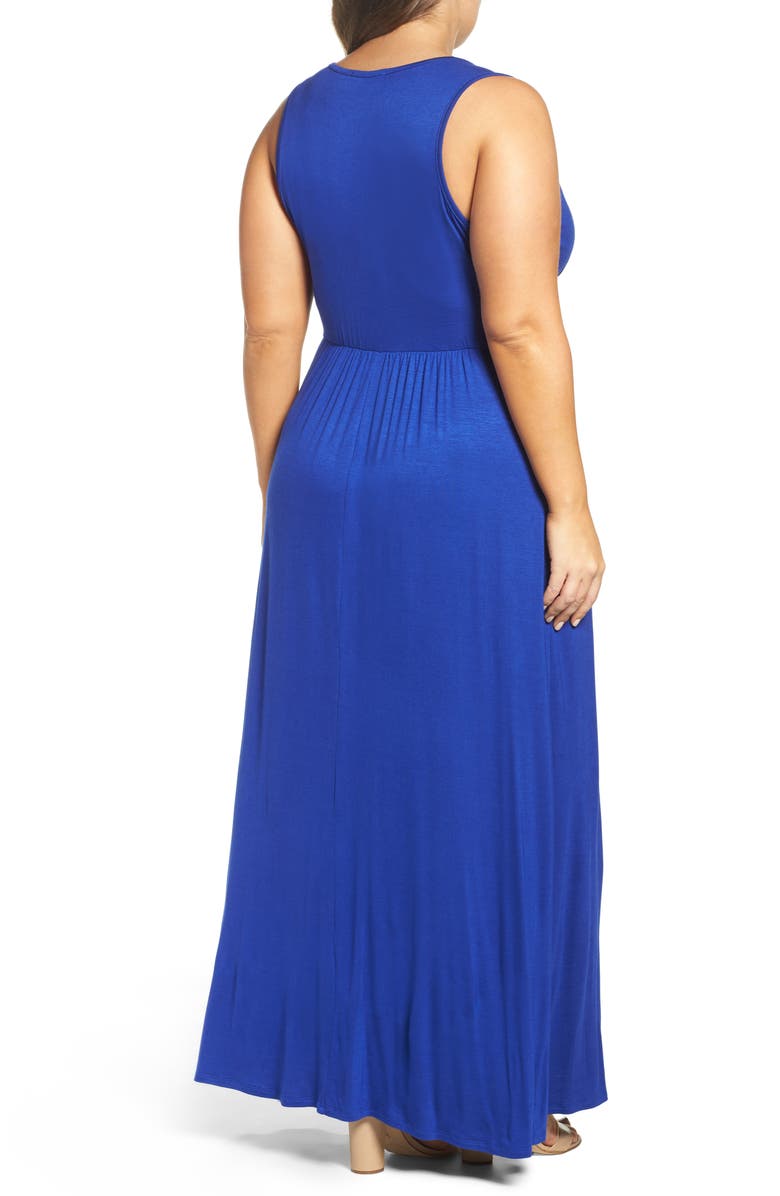 Loveappella Surplice Maxi Dress, Alternate, color, Royal