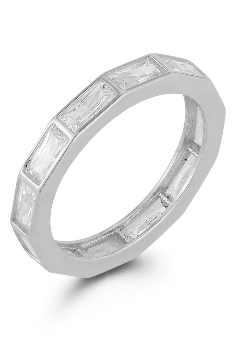 CHLOE AND MADISON Plated Sterling Silver CZ Baguette Ring - Size 6, Alternate, color, 