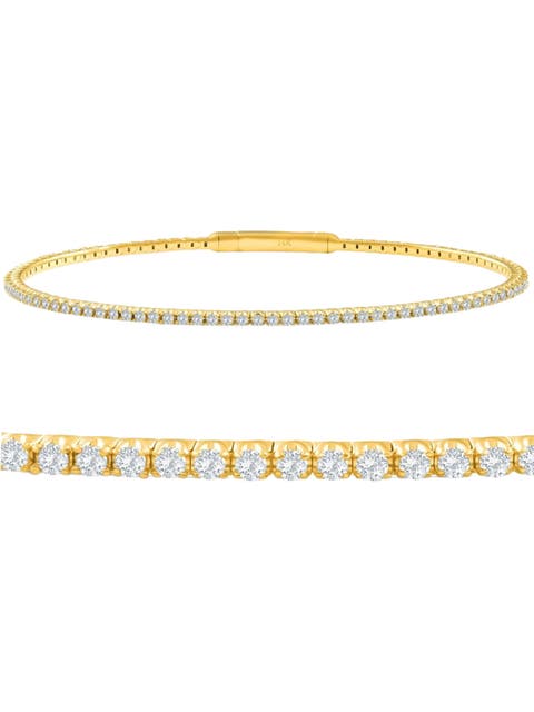 1Ct Diamond Flexible Oval Bangle Women's Bracelet 14k Gold Lab Grown