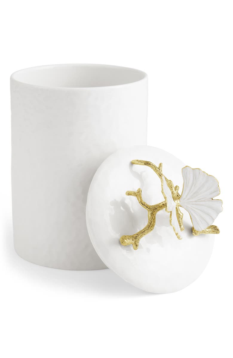 Michael Aram Butterfly Ginkgo Small Canister, Alternate, color, White/ Gold