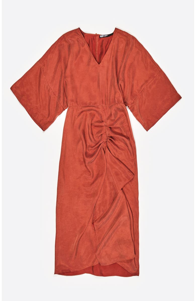 Bimba y Lola Fluid Ruffle Dress, Alternate, color, Burnt Orange