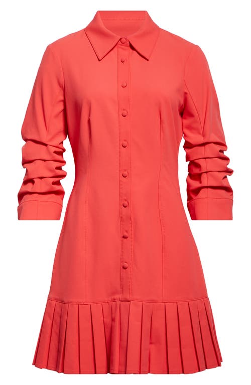 Cinq À Sept Lucilla Topstitched Pleated-hem Mini Shirtdress In Multi