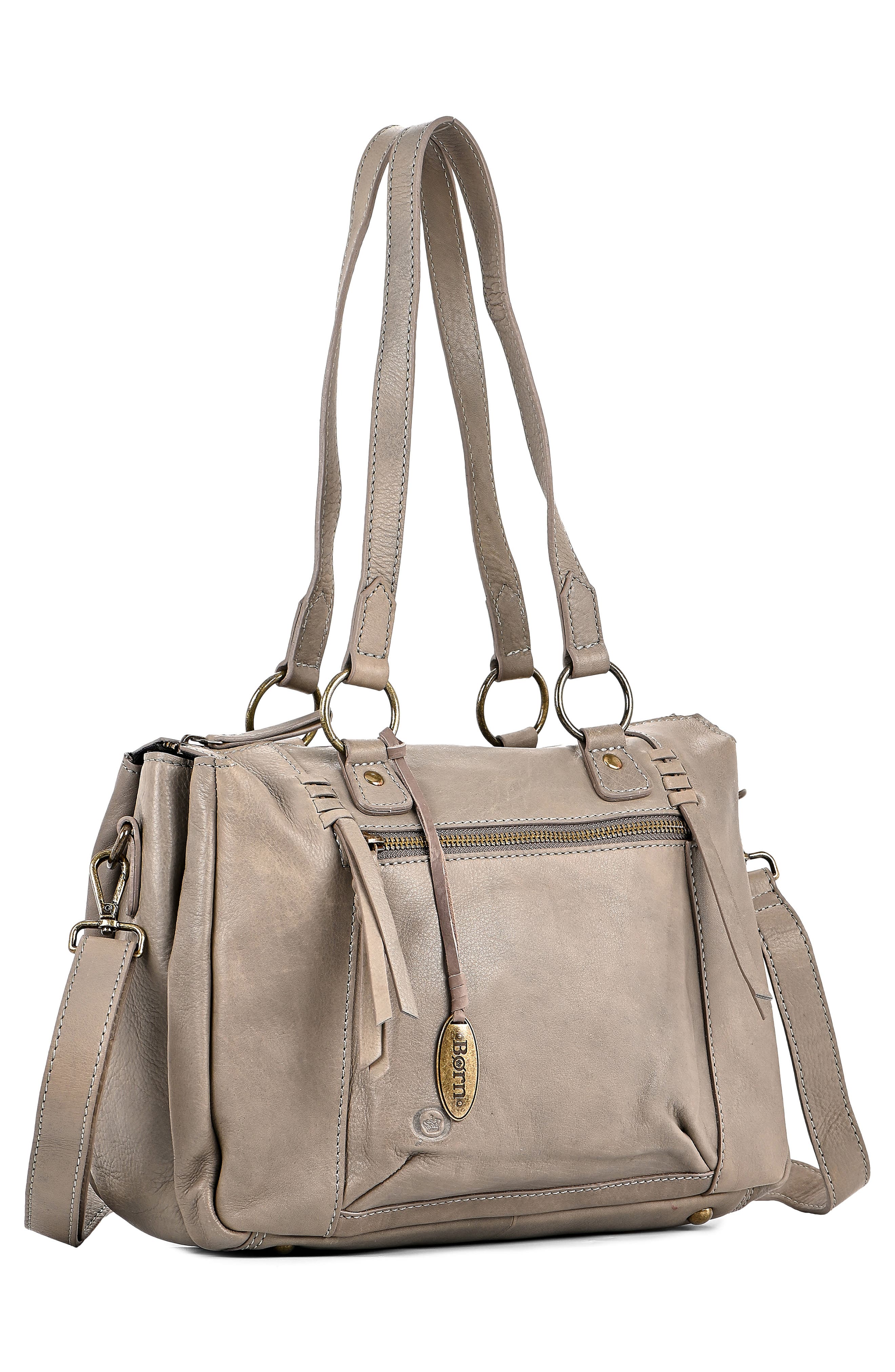 Børn Montauk Leather Satchel, Alternate, color, Charcoal