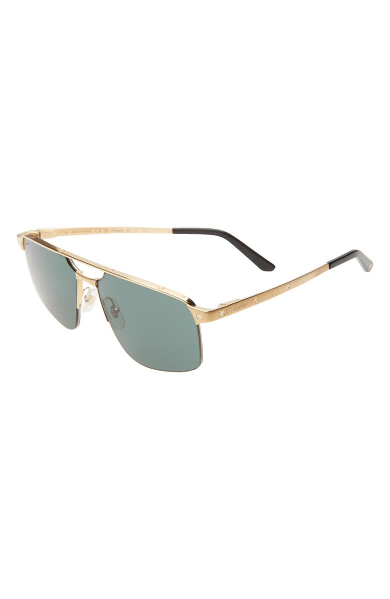 Cartier 60mm Navigator Sunglasses, Alternate, color, 