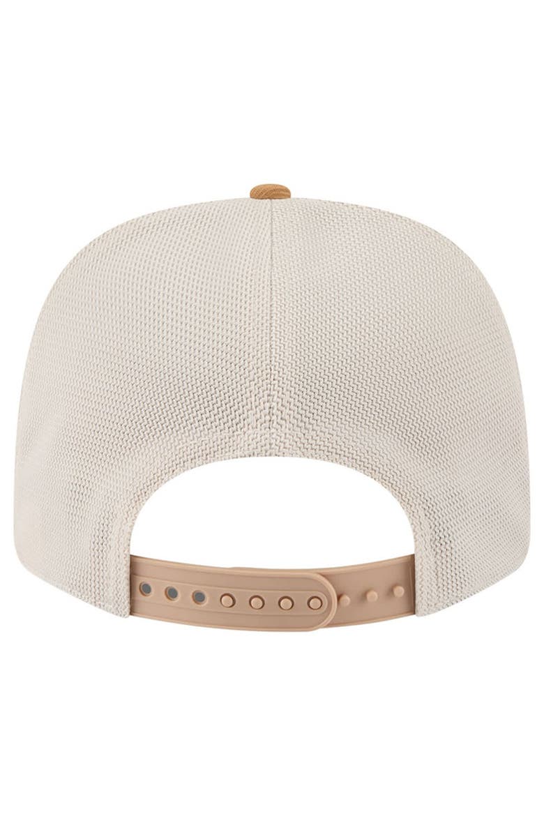 Men's New Era Tan/Light Brown New York Rangers Two-Tone Trucker 9SEVENTY Stretch Snap Adjustable Hat, Alternate, color, Tan