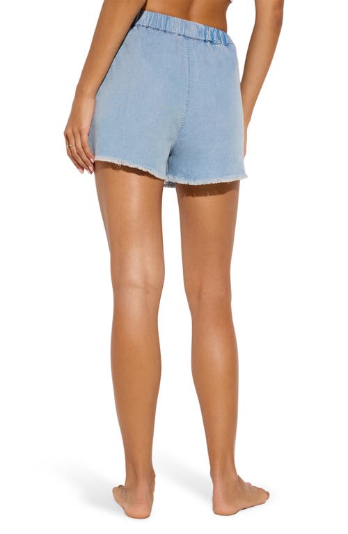 Spiritual Gangster Meadow Pleated Chambray Shorts In Blue