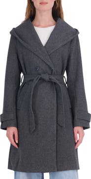 Sebby Faux Wool Oversized Hood Trench Coat