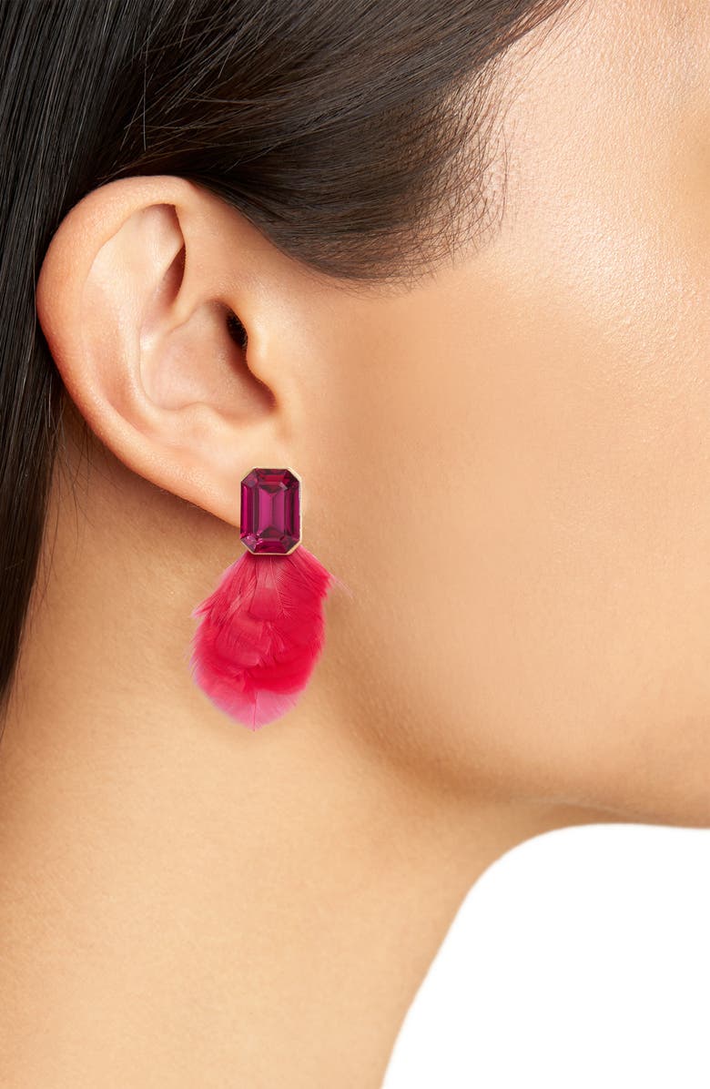 Kate Spade New York feather drop earrings, Alternate, color,