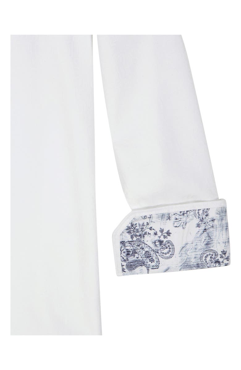Robert Graham Odyssey Classic Fit Jacquard Long Sleeve Stretch Cotton Button-Up Shirt, Alternate, color, White