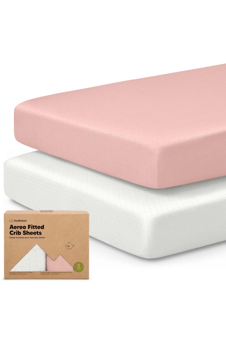2-Pack Aereo Fitted Crib Sheets, Main, color, Rose